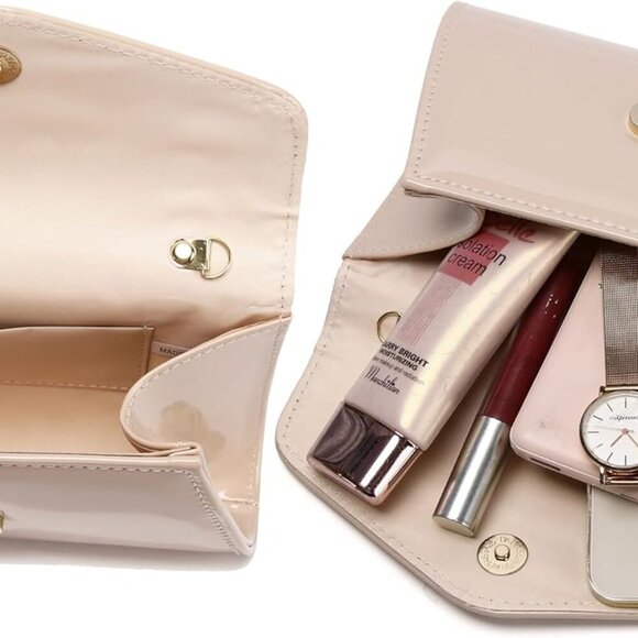 Women's Mini Shiny Patent Leather Evening Clutch Bag Crossbody Prom - Picture 2 of 6